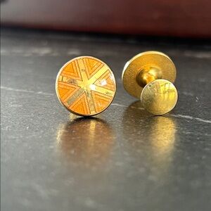 Gold and Orange Cufflinks